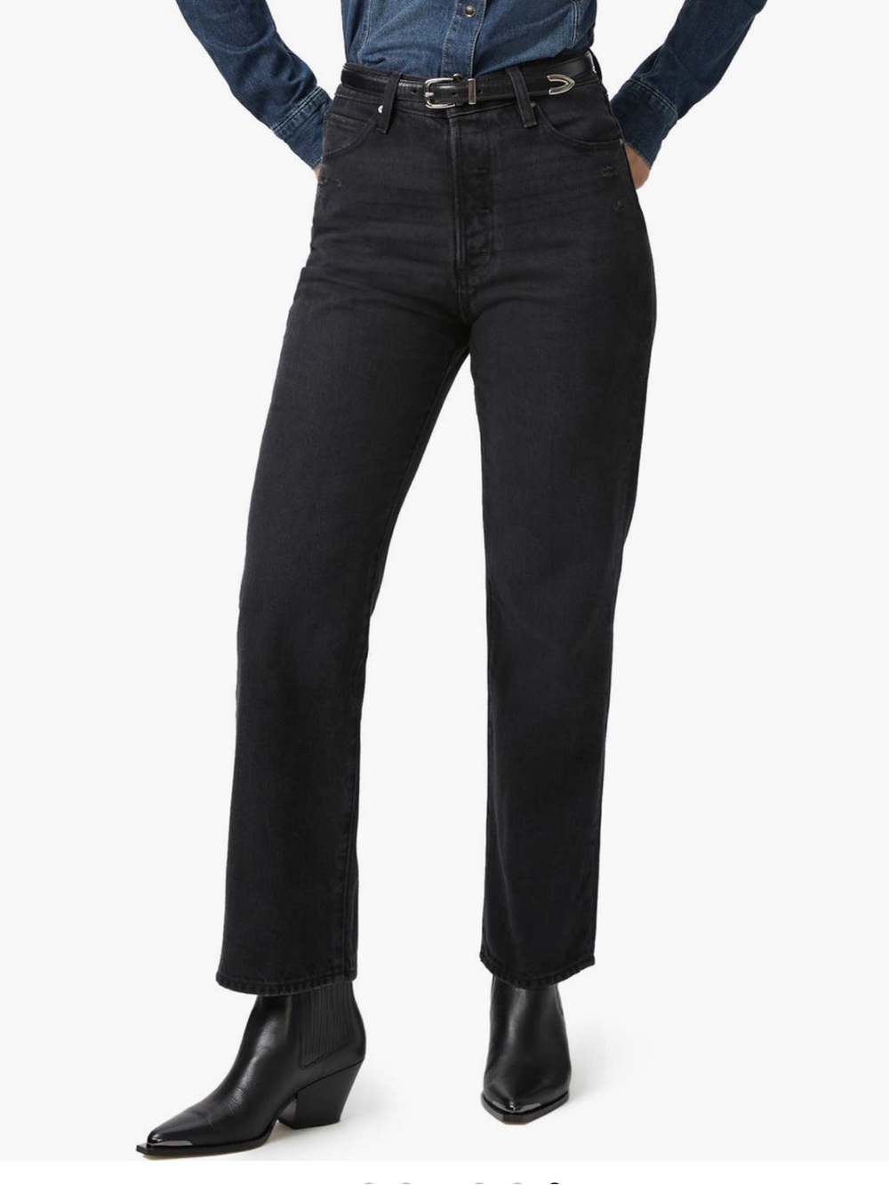PAIGE Sawyer High Waist Straight Leg Black Jeans - 26
